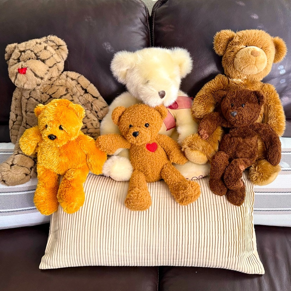 Stuffed animals 🧸 Lot of 6 Teddy bears 3 large 3 medium. Assortment brands Clean